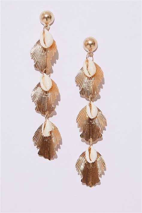 Gold Shell Drop Earrings Drop Earrings Earrings Gold