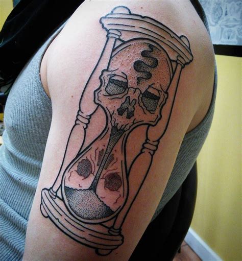 Wtfdotworktattoo Skull Tattoo Hourglass Tattoo Tattoos