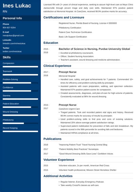 nursing student resume templates  examples