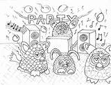 Furby Colorir Furbies Partying Links sketch template
