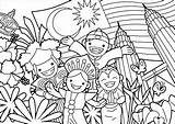 Merdeka Coloring Pages sketch template