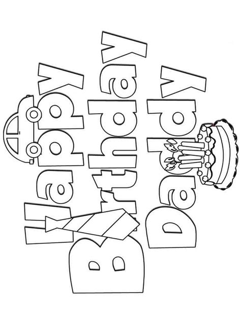 happy birthday daddy coloring pages  printable happy birthday