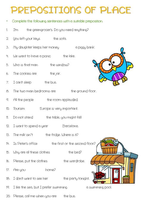 preposition    worksheet