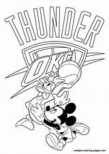 Thunder Coloring Pages Oklahoma Nba City Disney 31kb Mickey Mouse sketch template