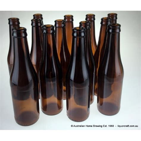 Beer Bottle 330ml X20 Amber Pry Off Glass Stubbie