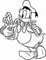 Coloring Duck Donald Pages Disney Christmas sketch template