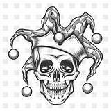 Skull Drawing Joker Jester Drawings Skeleton Clipart Tattoo Sketches Vector Drawn Hand Fools Cap Clip Draw Paintingvalley sketch template