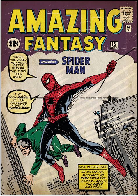 Classic Comic Cover Art Amazing Fantasy Introducing Spider Man The