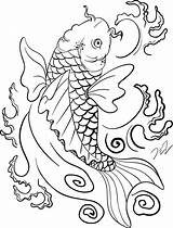 Koi Pez Carpa Carp Carpe Fisch Ausmalbilder Ausmalbild Coloriage Imprimer Imprimir sketch template