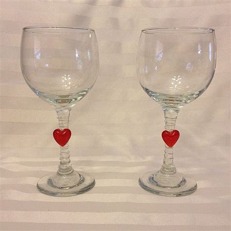 2 Heart Wine Glasses By Dittidesigns On Etsy 20 00 Wine Glasses