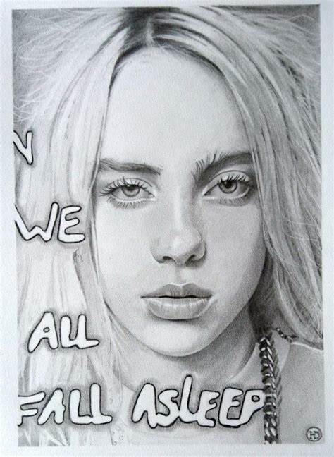 billie eilish portrait drawing drawing people aesthetic drawing