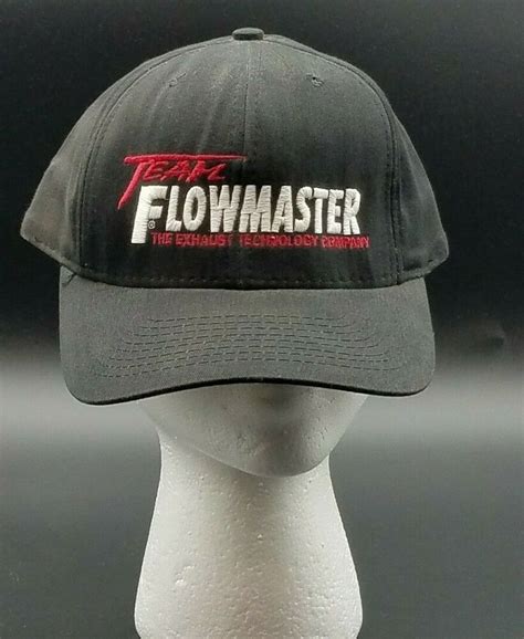 black team flowmaster exhaust technology trucker snap back