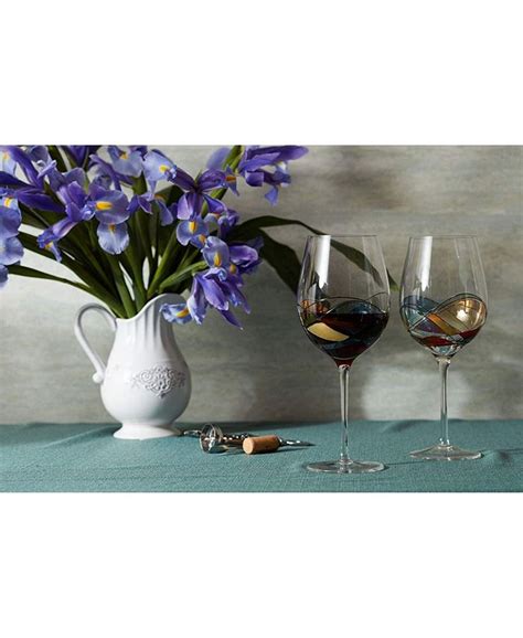Bezrat Jumbo Wine Glasses With Hand Painted Design Set Of 2 And Reviews
