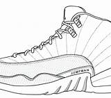 Jordan Coloring Pages Shoes Drawing Michael Shoe Getdrawings Getcolorings Line Paintingvalley sketch template