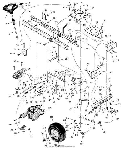 murray    craftsman lawn tractor  parts diagram  steering