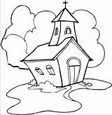 Church Coloring Painting Pages Color Bell Tower Place sketch template
