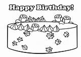 Birthday Coloring Cake Pages Happy Clipartqueen sketch template