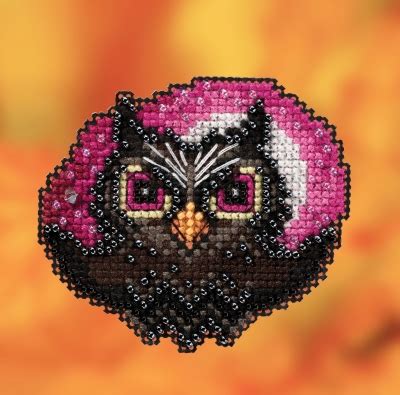 mill hill moonlight owl cross stitch kit halloween cross stitch kit