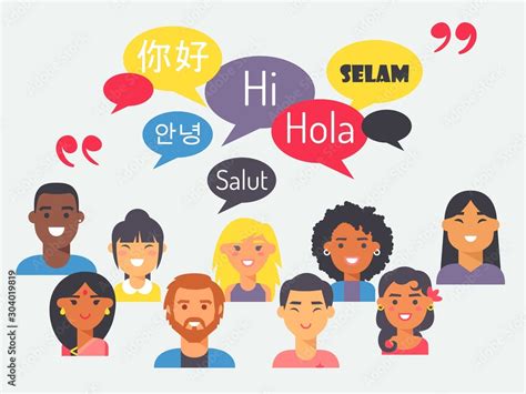 people speak  languages vector illustration flat style