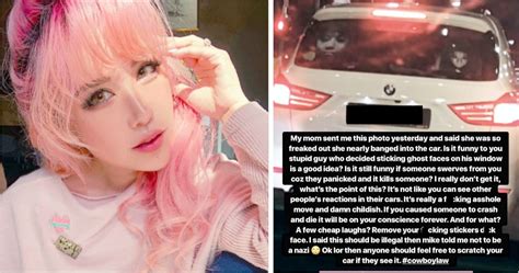 [singapore] xiaxue dulan car using ghost decals to scare other road users at night sam s