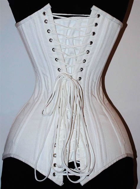 26 steel bones white cotton heavy corset n8852