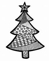 Mandala Christmas Coloring Tree sketch template