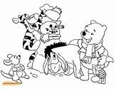 Coloring Pages Tigger Pooh Eeyore Piglet Winnie Snowman Building Friends Disney Disneyclips Winniethepooh Roo sketch template