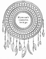 Coloring Quote Pages Teens Adults Dreamcatcher Kids sketch template