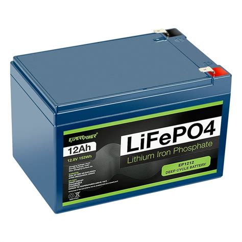 Expertpower 12v 12ah Lithium Lifepo4 Deep Cycle Rechargeable Battery