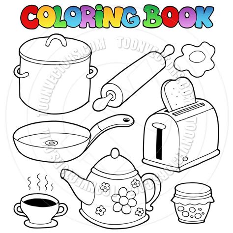 colouring pages kitchen utensils coloringpages