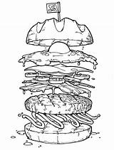Burger Coloring Pages Egg Fried Colouring Big Food Peru Flag Drawing Illustration Hamburger Online Color Printable Sketches Colornimbus Getcolorings Print sketch template