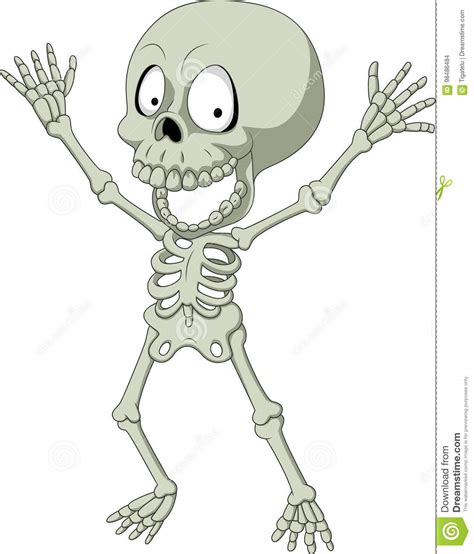 cartoon funny human skeleton stock vector illustration