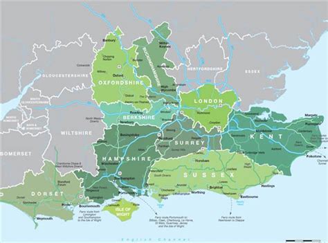 map  southern england  towns  villages
