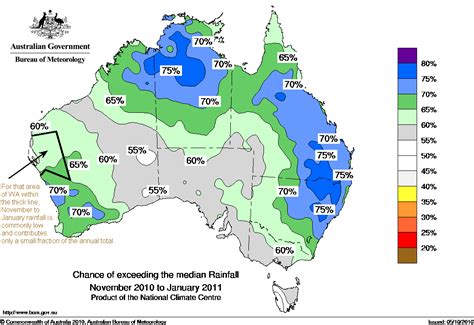 probability  exceeding median rainfall click   map