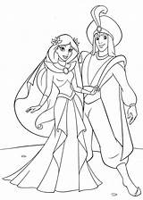 Pages Jasmine Coloring Aladdin Wedding sketch template