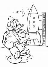 Coloring Pages Duck Donald Mickey Astronaut Printable Disney Kids Space Choose Board Kleurplaten sketch template