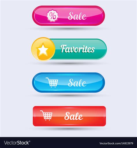 colorful website buttons design royalty  vector image
