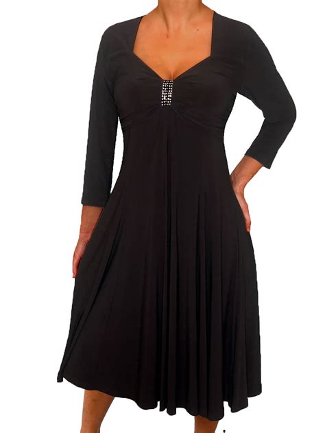 Funfash Plus Size Women Long Sleeves Empire Waist A Line Midi Dress