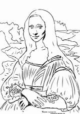 Mona Lisa Outline Coloring Famous Drawing Printable La Da Gioconda Vinci Painting Choose Board Paintings sketch template