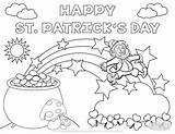 Patrick Coloring St Patricks Pages Leprechaun Rainbow Printable Saint Kids Sheets Pot Gold Crafts Patty Printables Birthday Party Shamrocks Shamrock sketch template