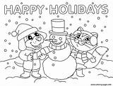 Coloring Holidays Happy Pages Snowman Christmas Winter Family Printable Color Around Colouring Print Crayola Nicodemus Adults Getcolorings Getdrawings Book Colorings sketch template