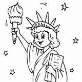 Statue Liberty Coloring Pages Template Drawing Lady American 200px 03kb People Surfnetkids Getdrawings sketch template