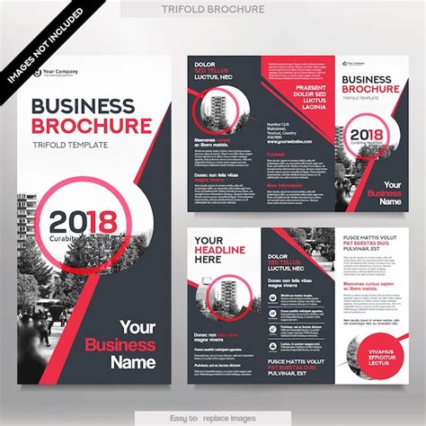 business broschuere vorlage  tri fold layout corporate design leaflet