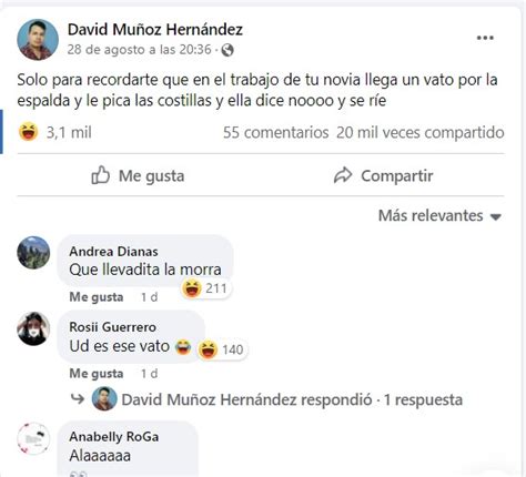 “el compañero que le pica las costillas a tu novia en el trabajo” este