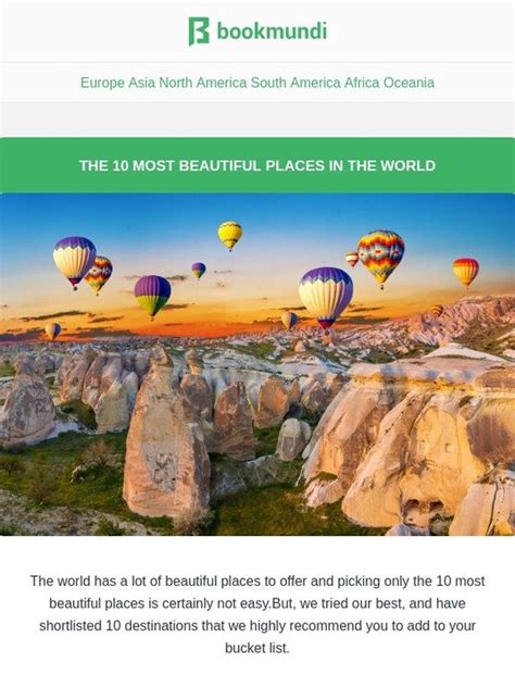 Bookmundi Int The 10 Most Beautiful Places In The World