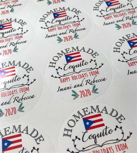 homemade coquito labels  small   large bottle etsy