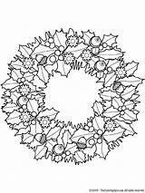 Wreath Christmas Coloring Pages Adults Printable Wreaths Drawing Color Kids Advent Holly Adult Printables Colouring Da Book Natale Di Line sketch template