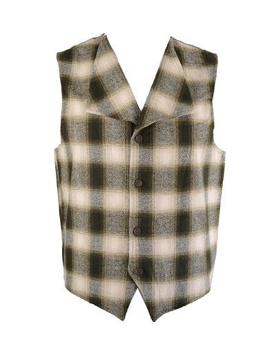 beige and brown checked flannel vest for men wholesale