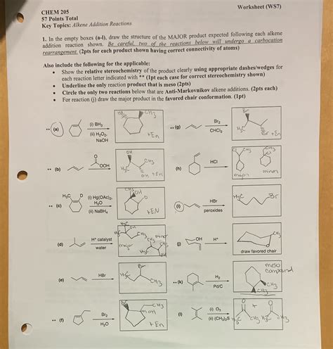 solved   correct chem  worksheet ws  points total