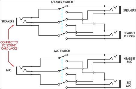 speaker headphone switch  computers circuit diagram